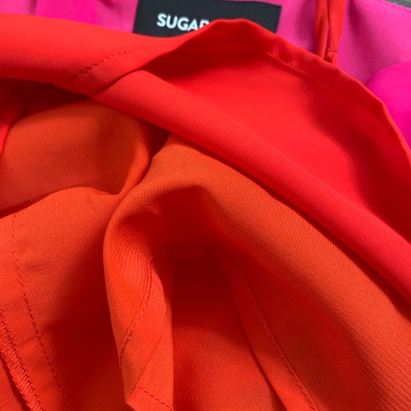 Sugar Lips Pink Red Asymmetrical Dress size M - Picture 5 of 10